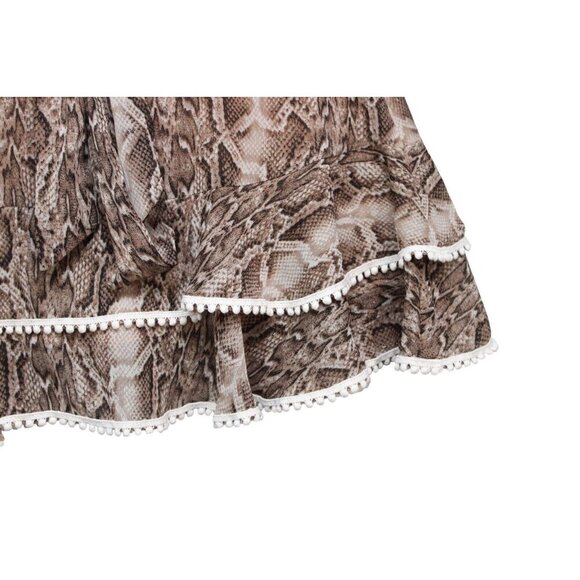 En Saison Mini Skort Size Large Snake Skin Print Tiered Ruffle Flowy Chiffon Y2K - Picture 6 of 12